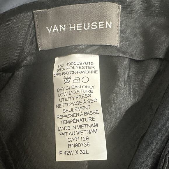Van Heusen Manvell Men’s Dress Pant Dark Gray Suitable Size 42 X 32 NWT - Picture 7 of 7